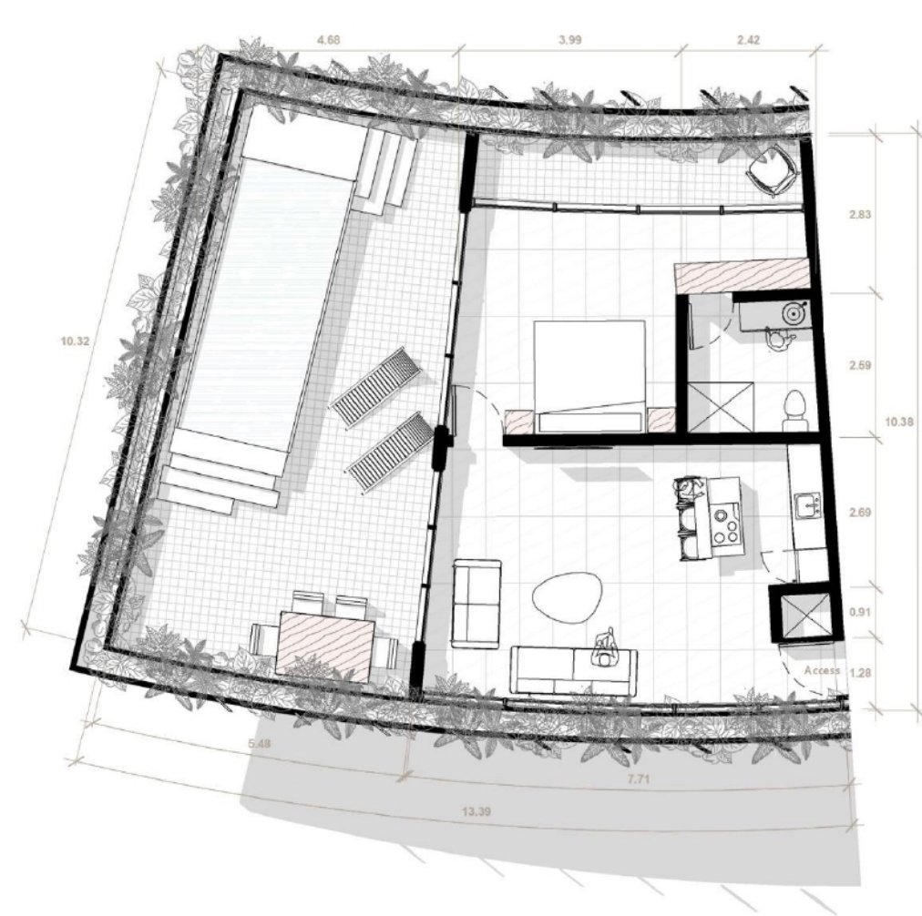 Departamento 1 recámara con alberca privada exclusivo en Tulum – plano 1