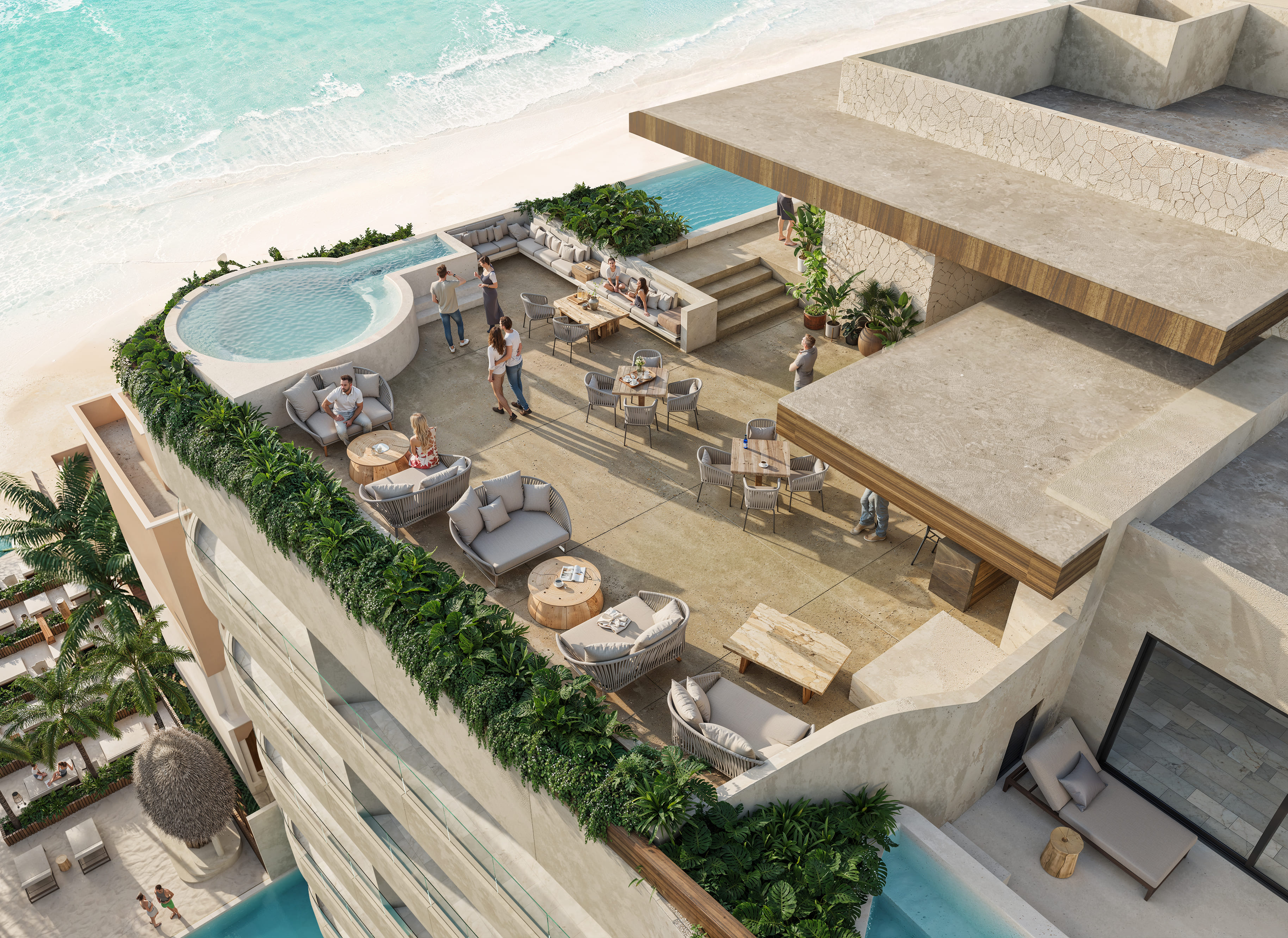 Departamento Frente al Mar Puerto Morelos 2